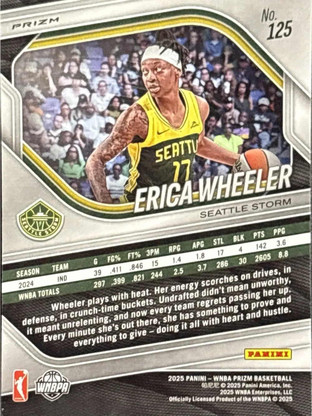Panini Prizm Seattle Storm Erica Wheeler Green Prizm Basketball Card